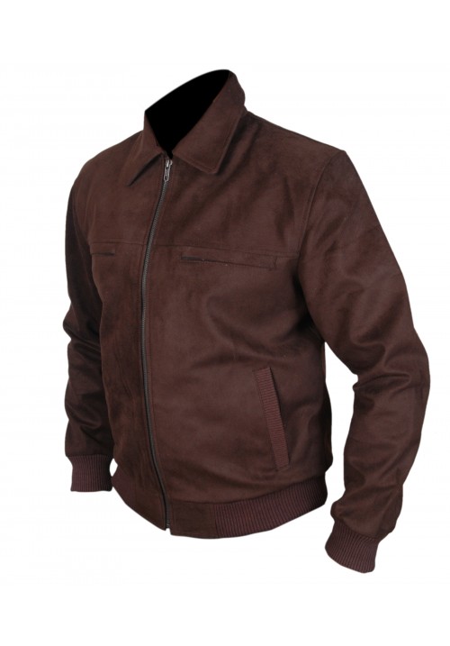 Men's Suede Bomber Jacket